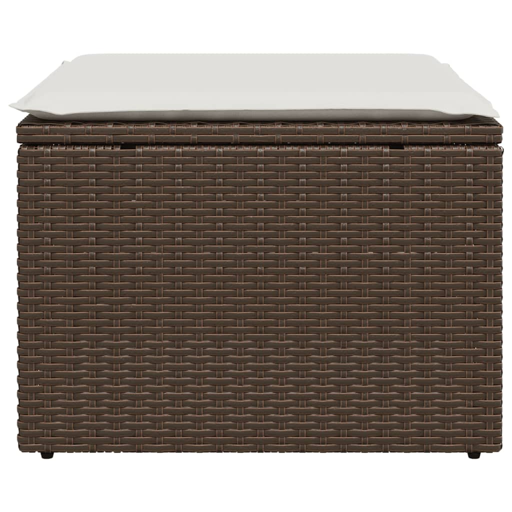 Banco de jardim com almofadão 55x55x37 cm vime PE castanho
