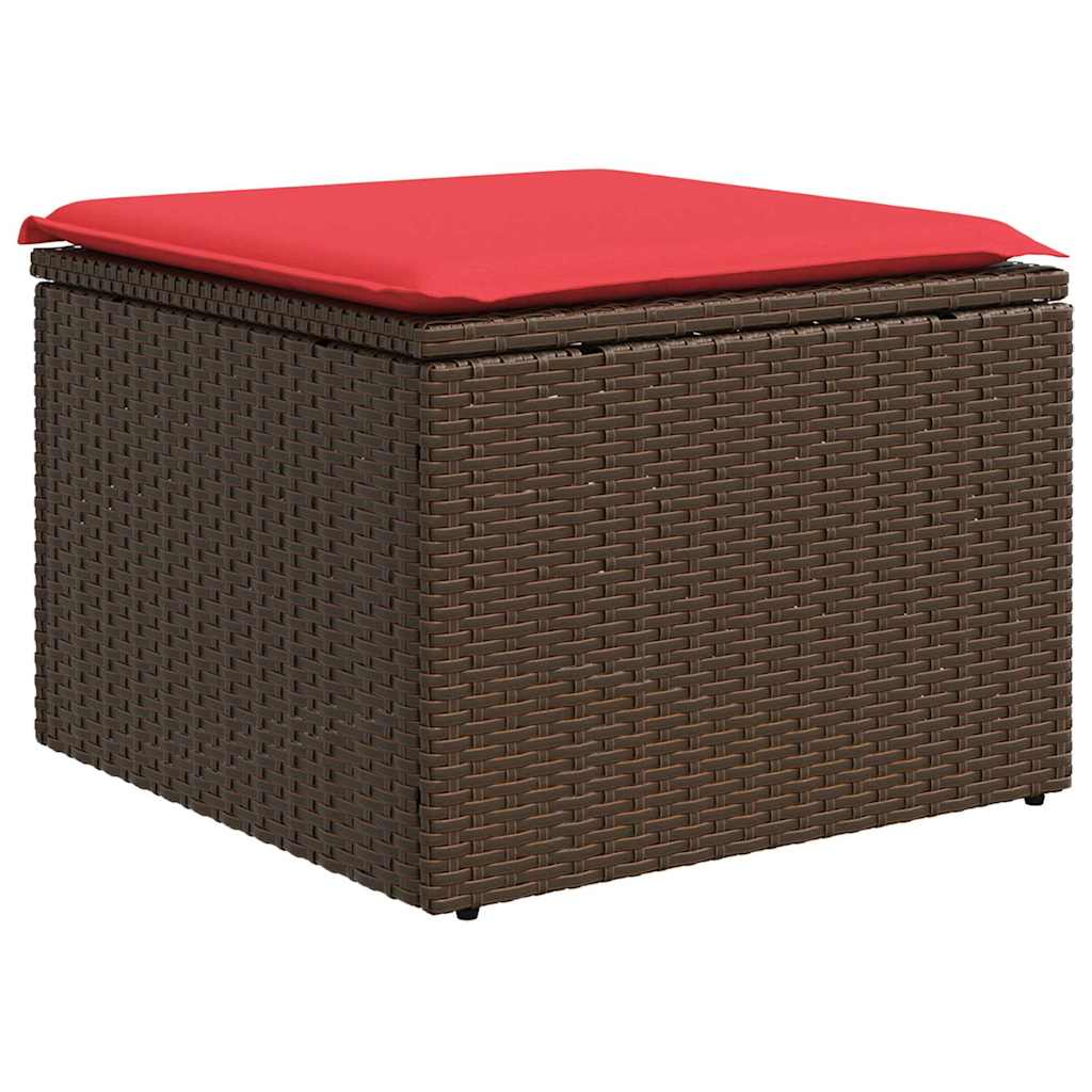 Banco de jardim com almofada marrom 55x55x37 cm vime sintético