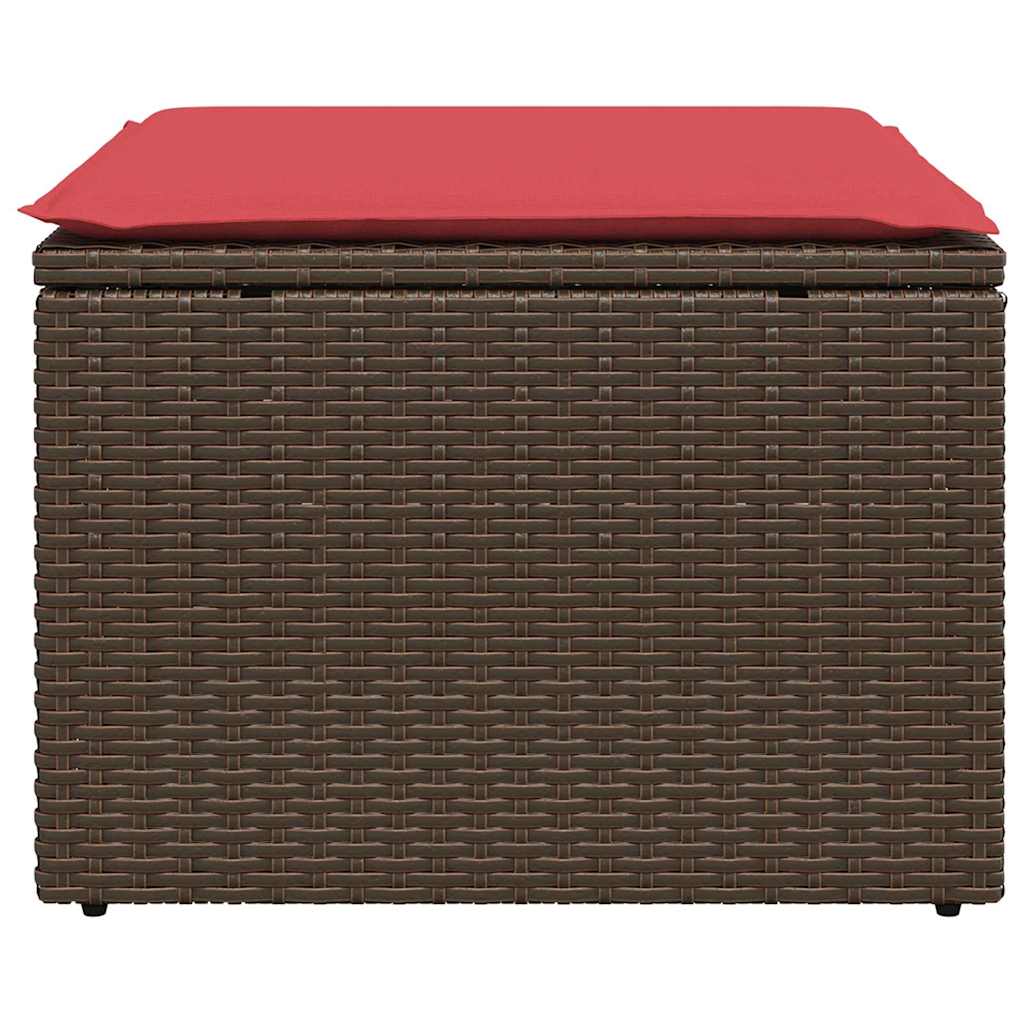 Banco de jardim com almofada marrom 55x55x37 cm vime sintético