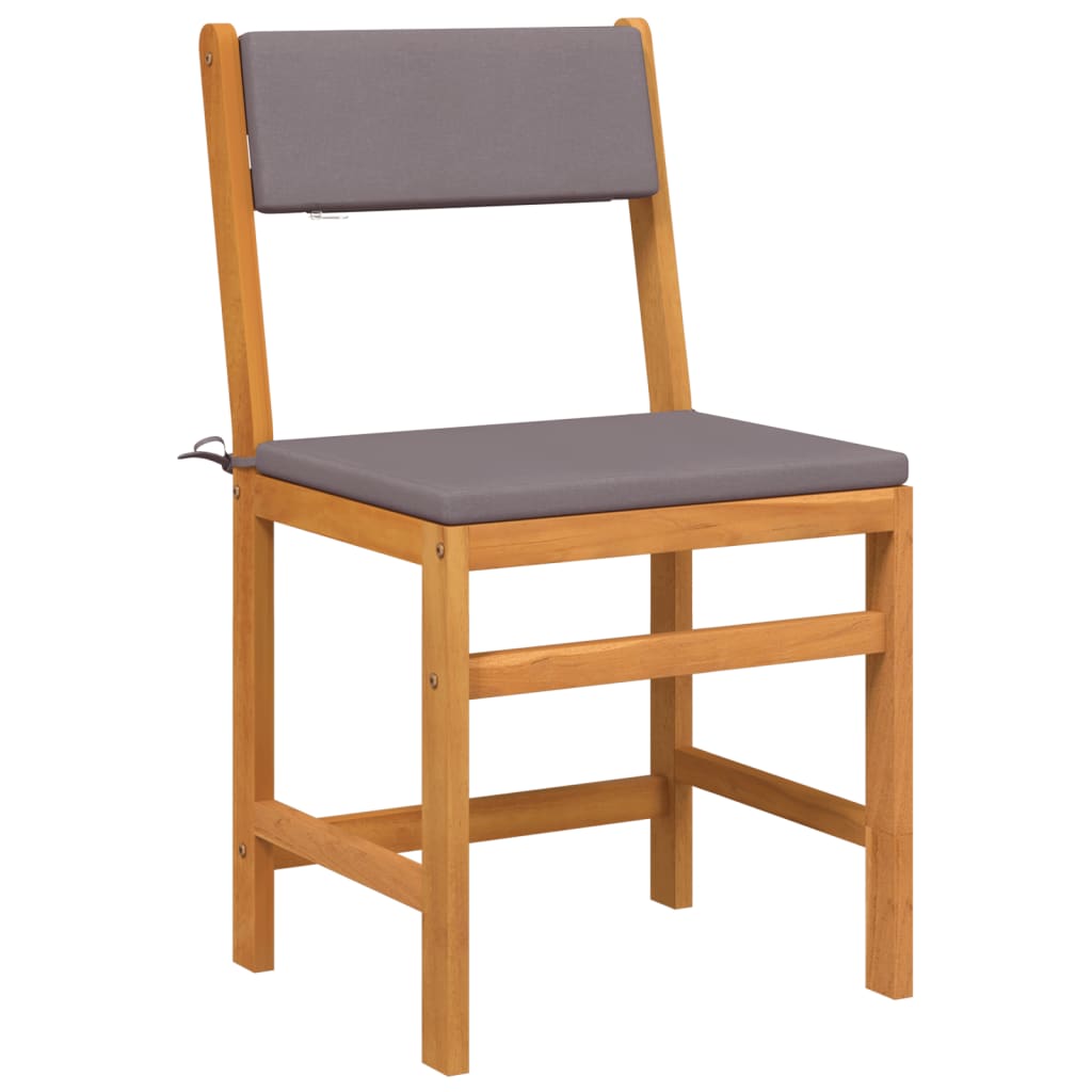 3 pcs conjunto de varanda com almofadões madeira acácia maciça