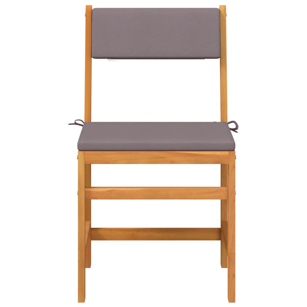 3 pcs conjunto de varanda com almofadões madeira acácia maciça