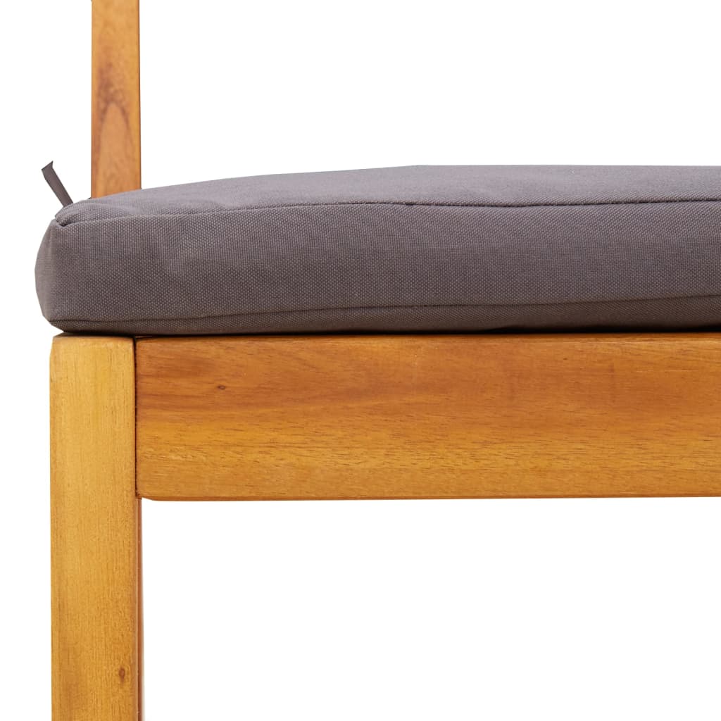 3 pcs conjunto de varanda com almofadões madeira acácia maciça