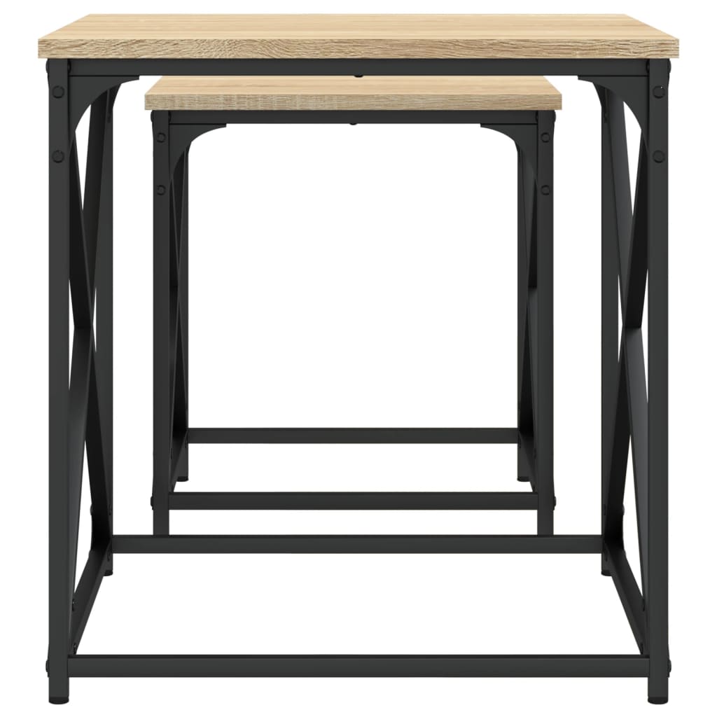 Mesas de centro encastrar 2 pcs deriv. madeira carvalho sonoma