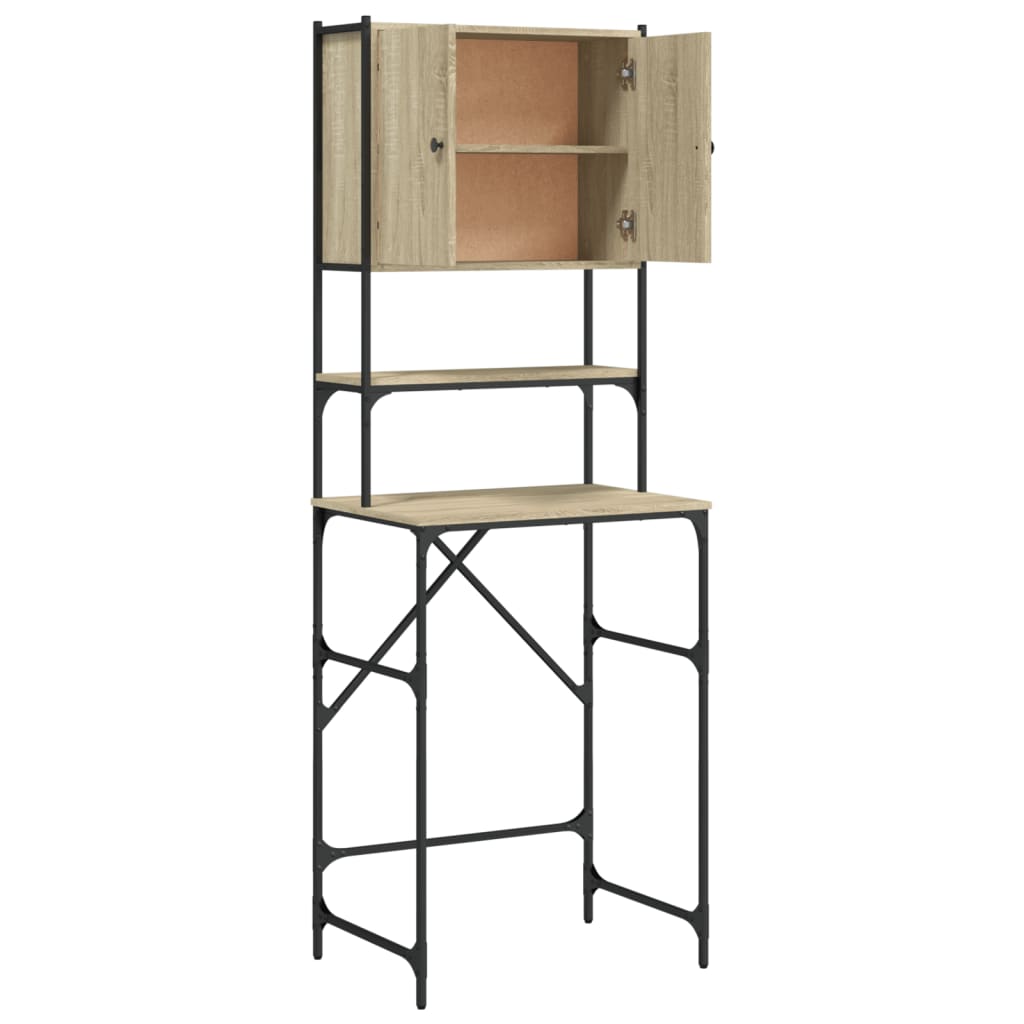 idaXL Armário máquina lavar roupa 68x48,5x194 cm carvalho sonoma