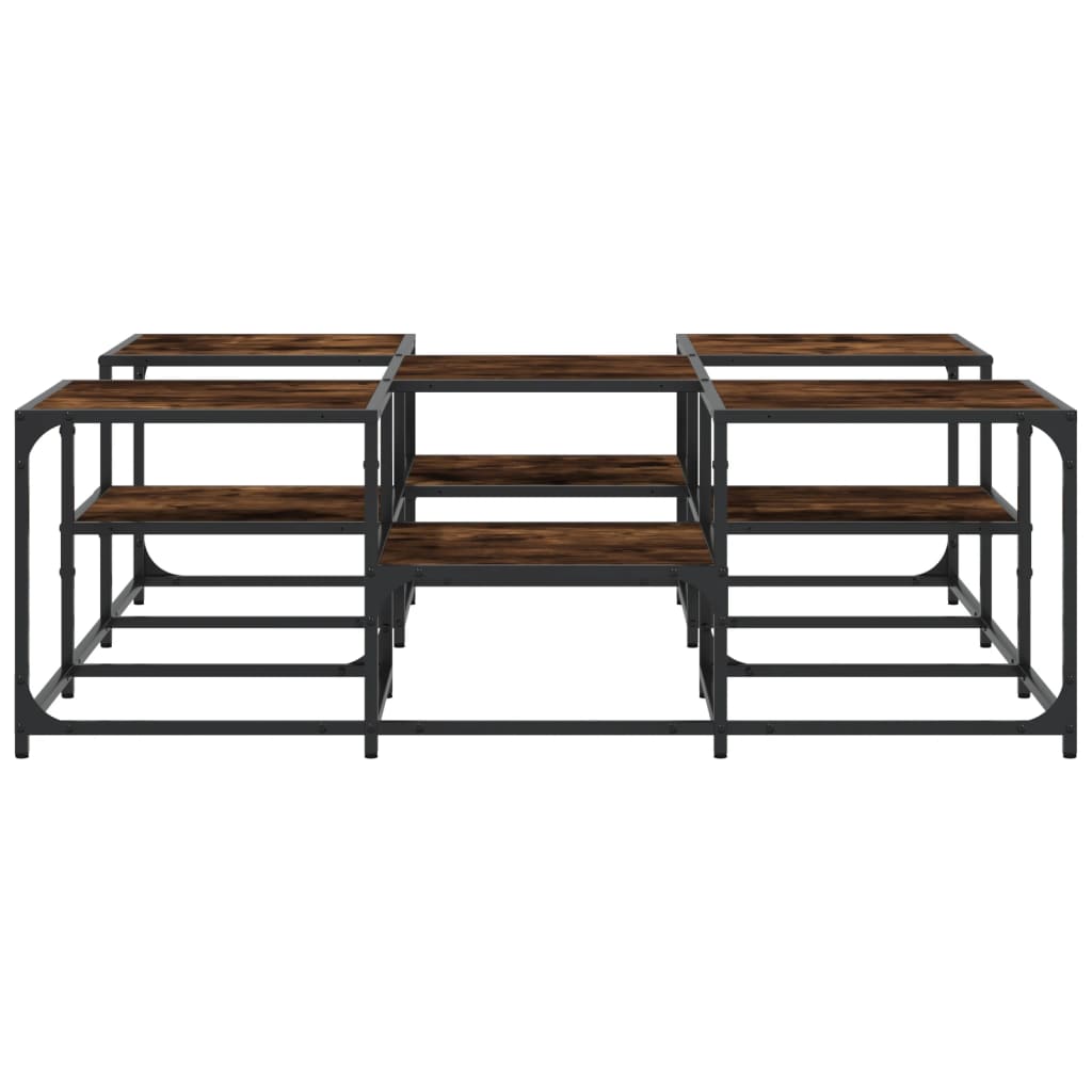 Mesa de centro 121x121x40 cm derivados madeira carvalho fumado