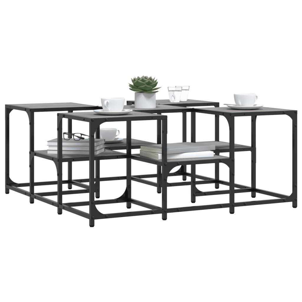 Mesa de centro 91x91x40 cm derivados de madeira cinzento sonoma