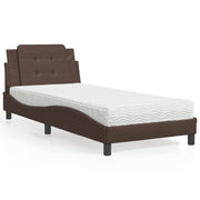 Estrutura de cama sem colchão Zadar 90x190 cm couro artificial castanho