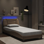 Estrutura de cama com LED sem colchão Hvar 90x190 cm cappuccino