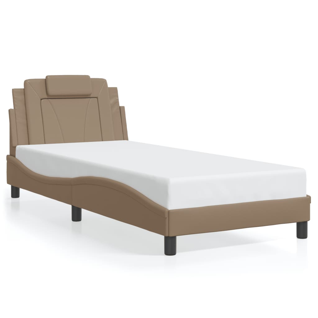 Estrutura de cama Viana com LED sem colchão 90x190 cm cappuccino