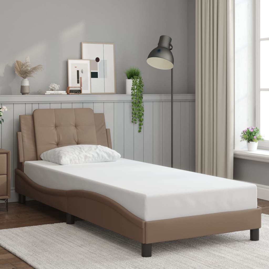 Estrutura de cama com LED sem colchão Zadar 90x190 cm cappuccino