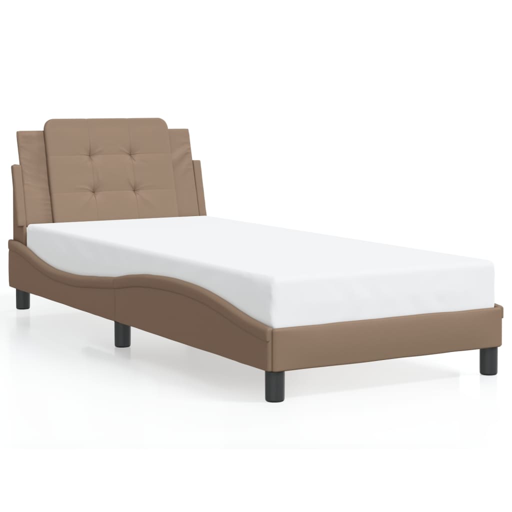 Estrutura de cama com LED sem colchão Zadar 90x190 cm cappuccino