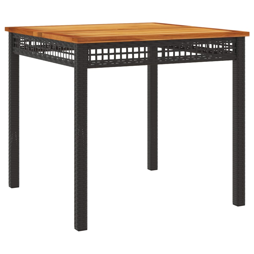 5 pcs conjunto de jantar p/ jardim c/ almofadões vime PE preto