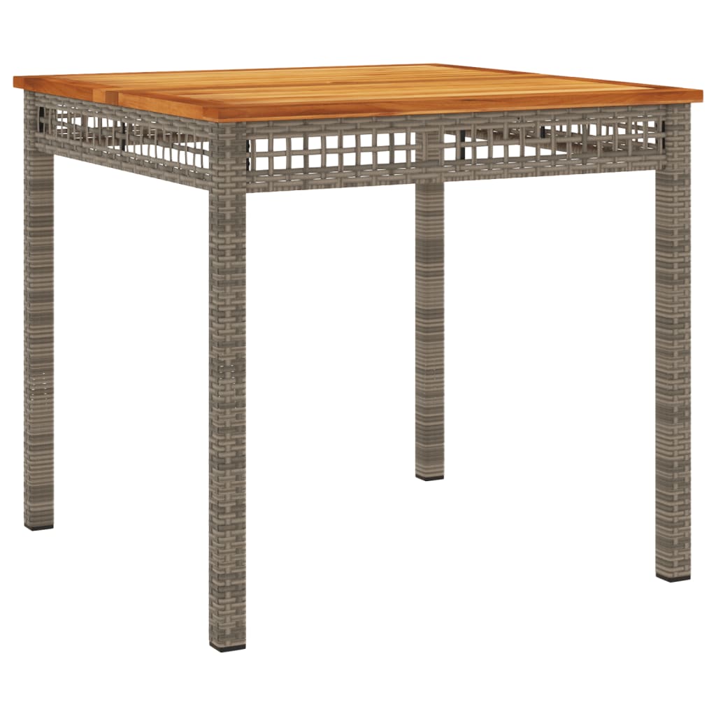 3 pcs conjunto de jantar p/ jardim c/ almofadões vime PE cinza