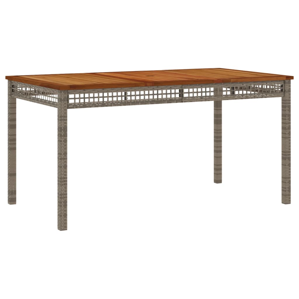 3 pcs conjunto de jantar p/ jardim c/ almofadões vime PE cinza