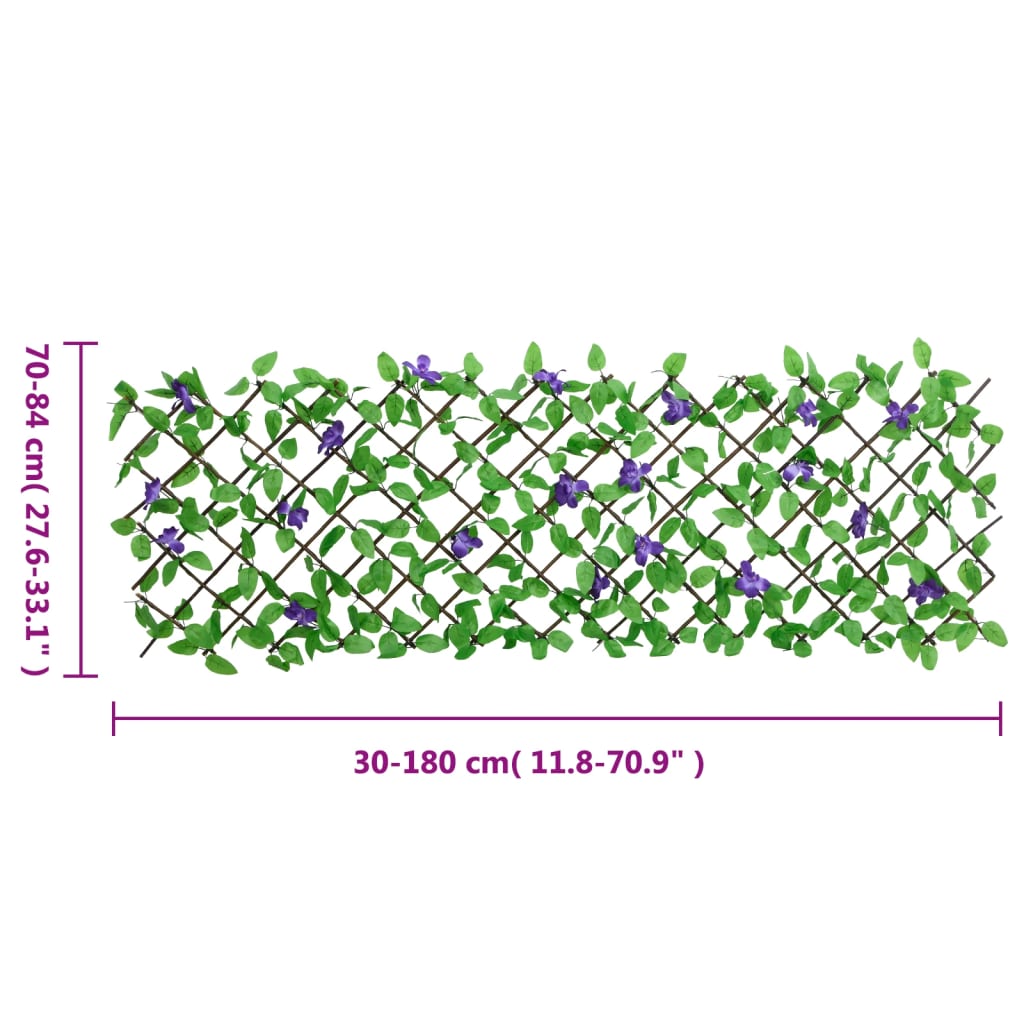  Treliça de hera artificial extensível 5 pcs 180x70 cm verde