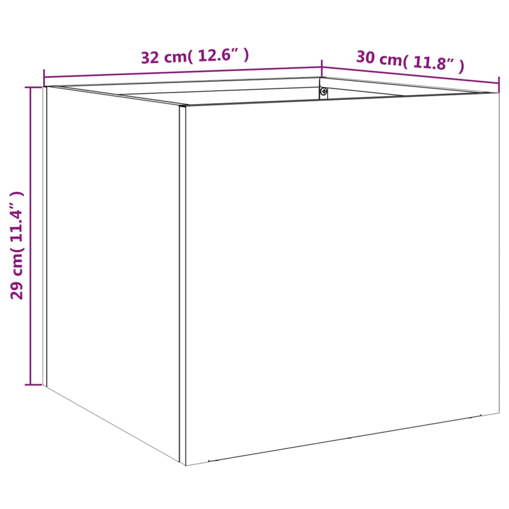 Vasos/floreiras 2 pcs 32x30x29 cm aço antracite