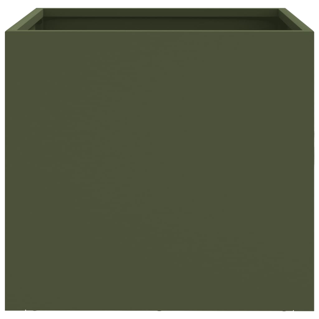 Vaso/floreira 32x30x29 cm aço verde azeitona