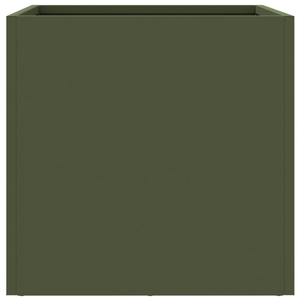 Vaso/floreira 32x30x29 cm aço verde azeitona
