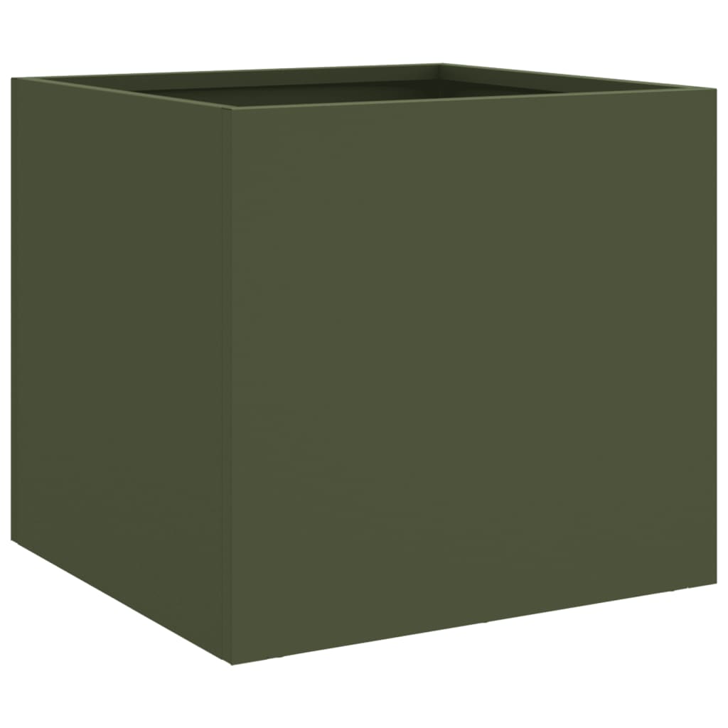 Vaso/floreira 32x30x29 cm aço verde azeitona