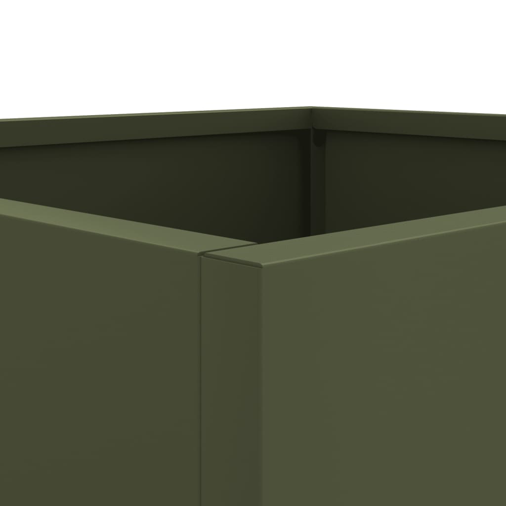 Vaso/floreira 32x30x29 cm aço verde azeitona