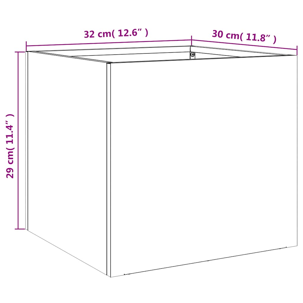 Vasos/floreiras 2 pcs 32x30x29 cm aço galvanizado prateado