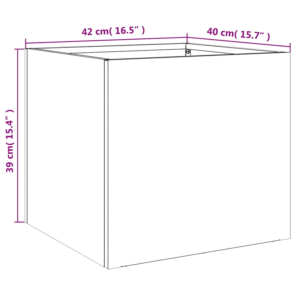 Vasos/floreiras 2 pcs 42x40x39 cm aço preto
