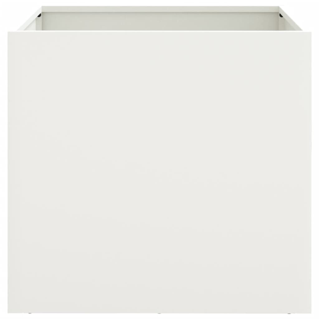 Vaso/floreira 42x40x39 cm aço branco
