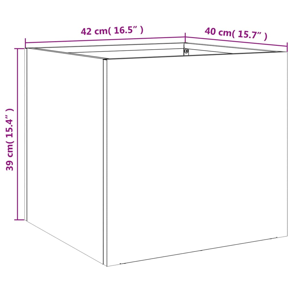Vasos/floreiras 2 pcs 42x40x39 cm aço branco