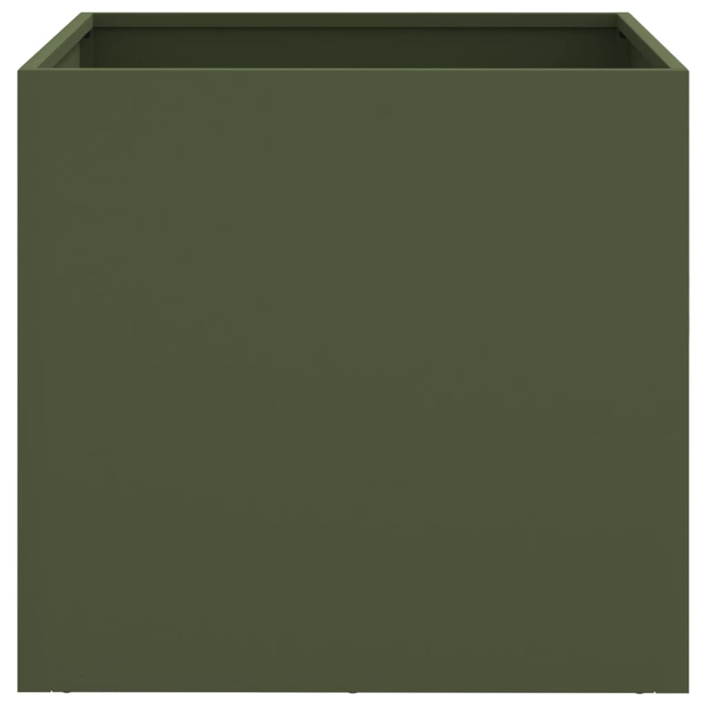 Vaso/floreira 42x40x39 cm aço verde azeitona