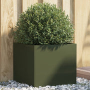 Vaso/floreira 42x40x39 cm aço verde azeitona