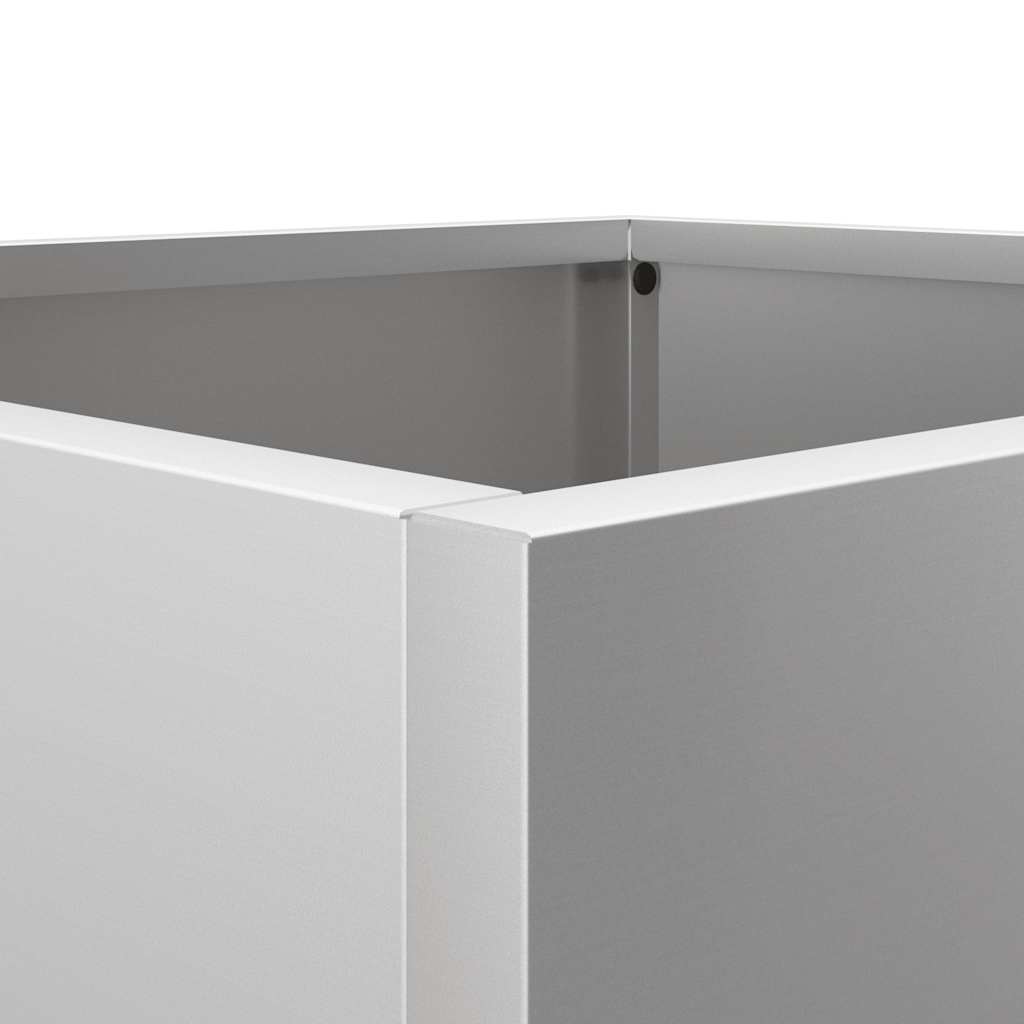Vaso/floreira 42x40x39 cm aço galvanizado prateado