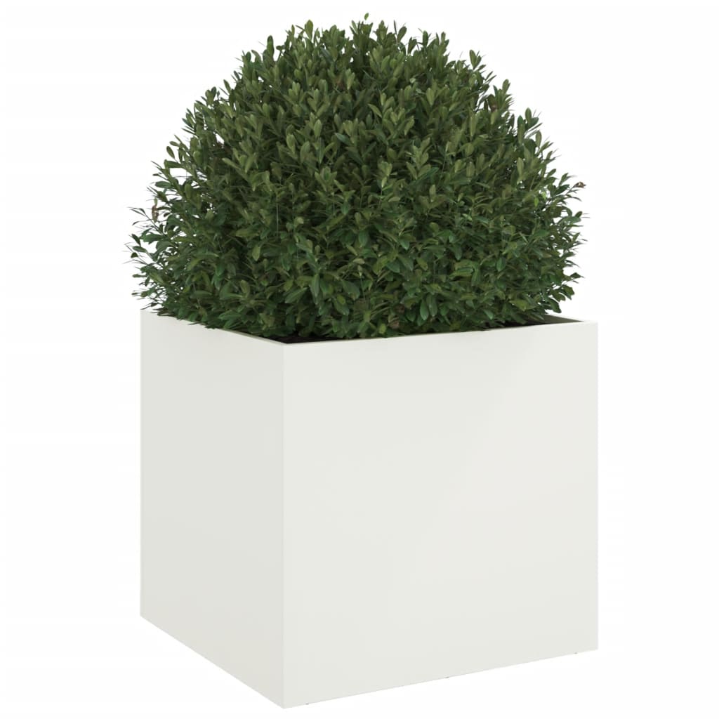 Vaso/floreira 49x47x46 cm aço branco