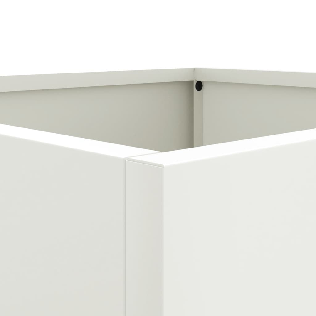 Vaso/floreira 49x47x46 cm aço branco
