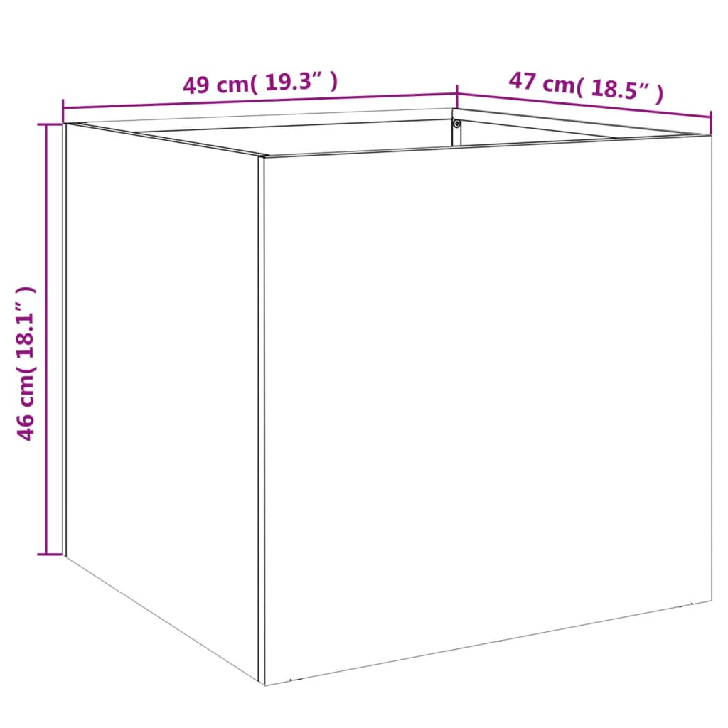 Vaso/floreira 49x47x46 cm aço antracite