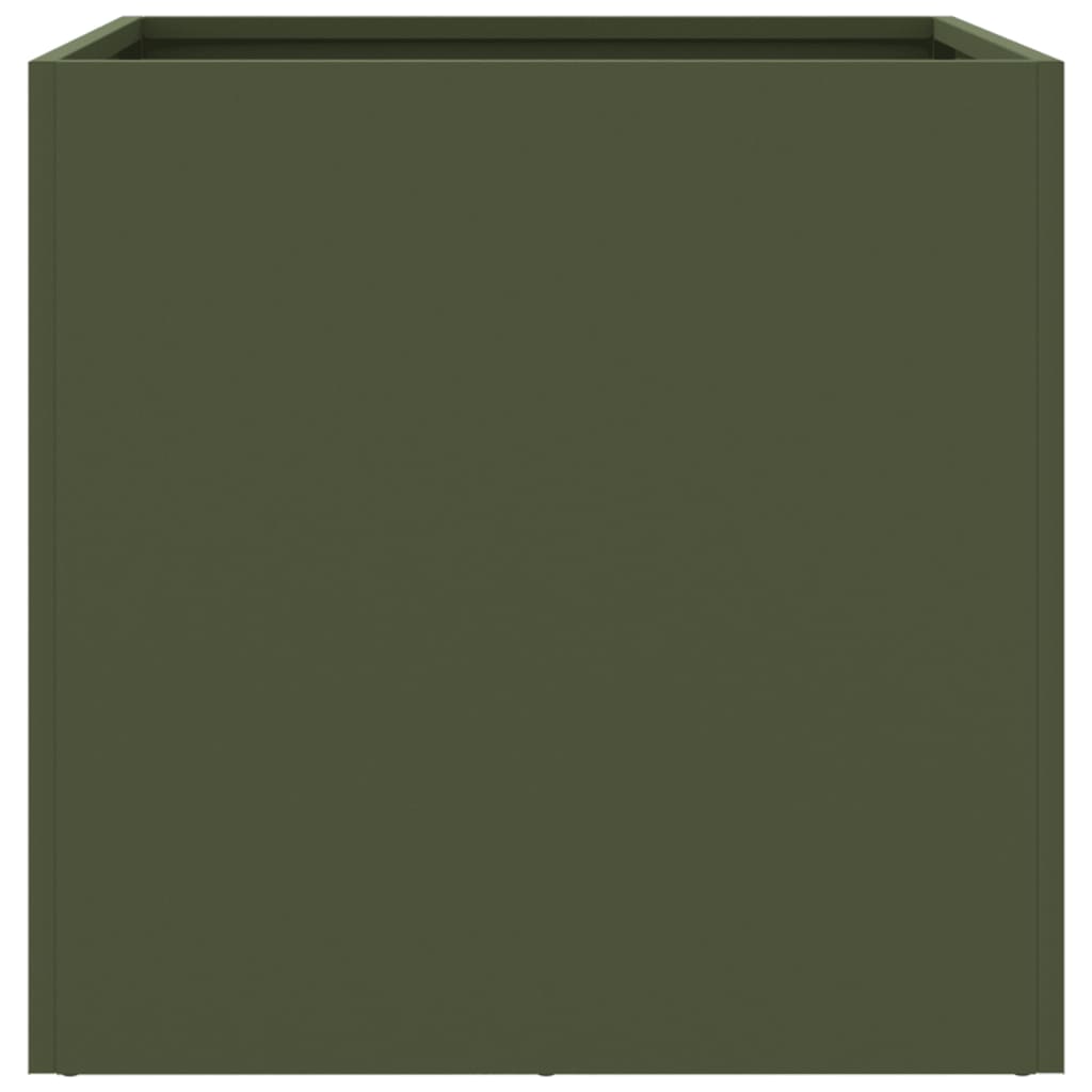 Vaso/floreira 49x47x46 cm aço verde azeitona