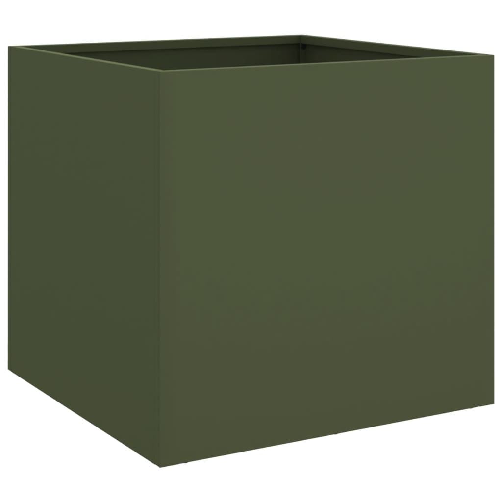 Vaso/floreira 49x47x46 cm aço verde azeitona