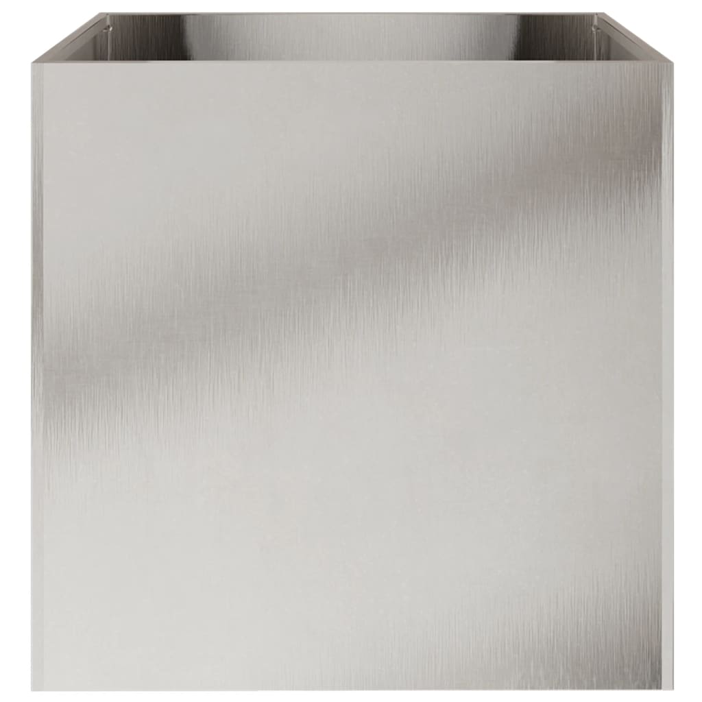 Vaso/floreira 49x47x46 cm aço inoxidável prateado
