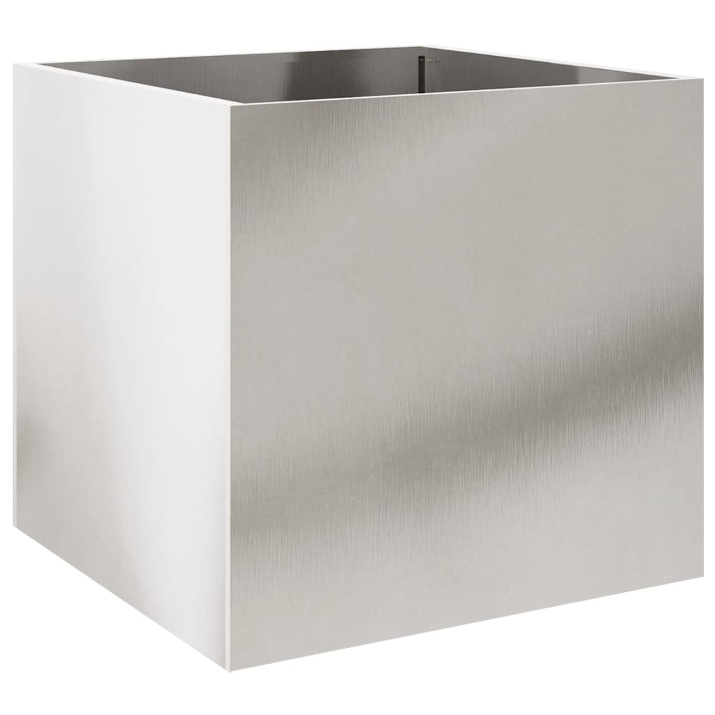 Vaso/floreira 49x47x46 cm aço inoxidável prateado