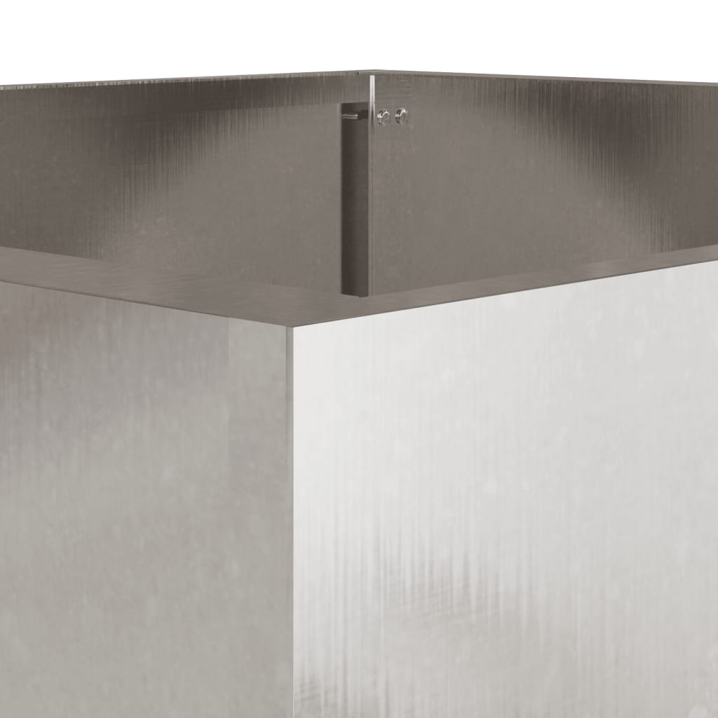 Vasos/floreiras 2 pcs 49x47x46 cm aço inoxidável prateado