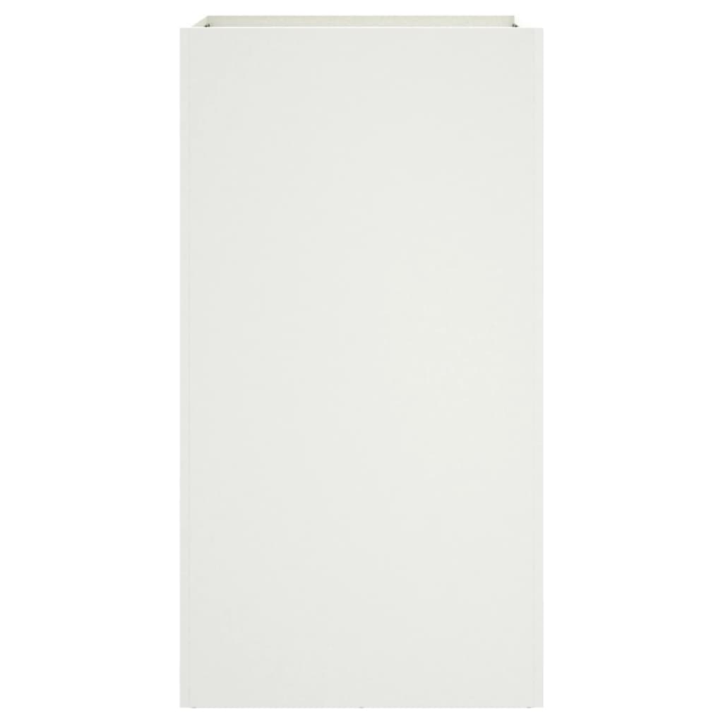 Vaso/floreira 42x38x75 cm aço branco