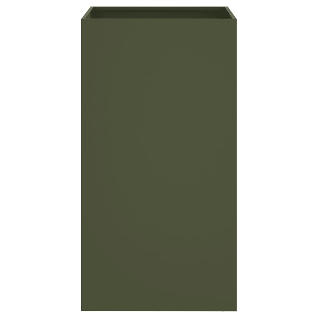 Vaso/floreira 42x38x75 cm aço verde azeitona