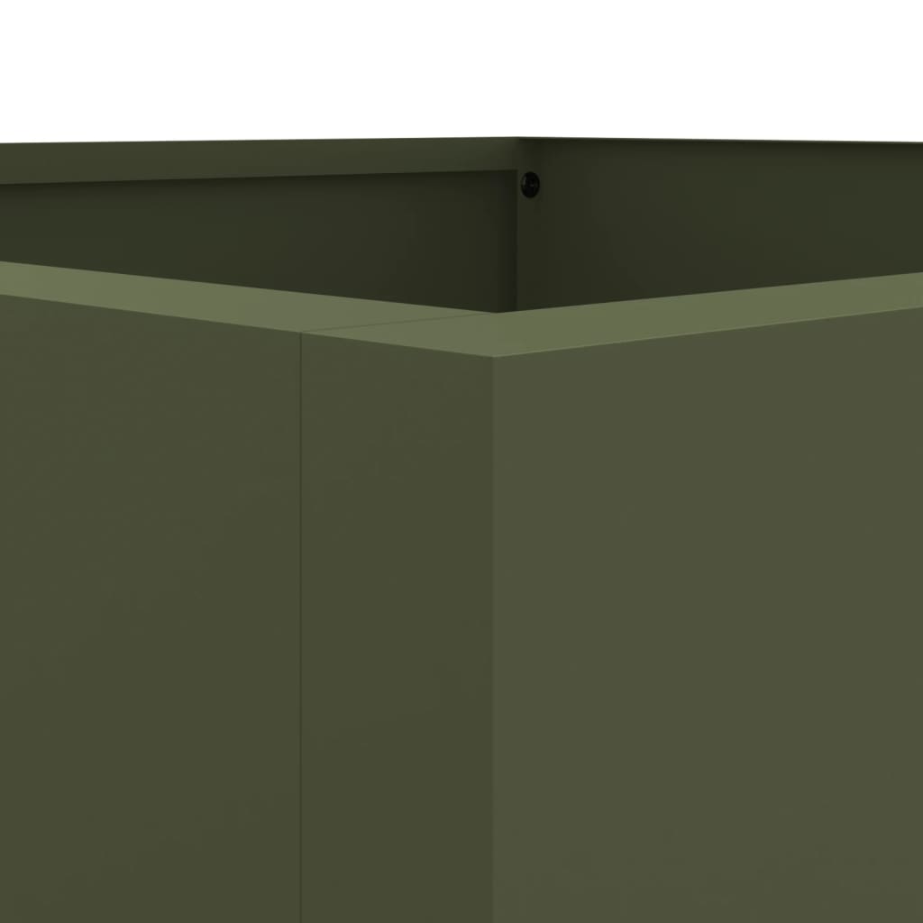 Vaso/floreira 42x38x75 cm aço verde azeitona