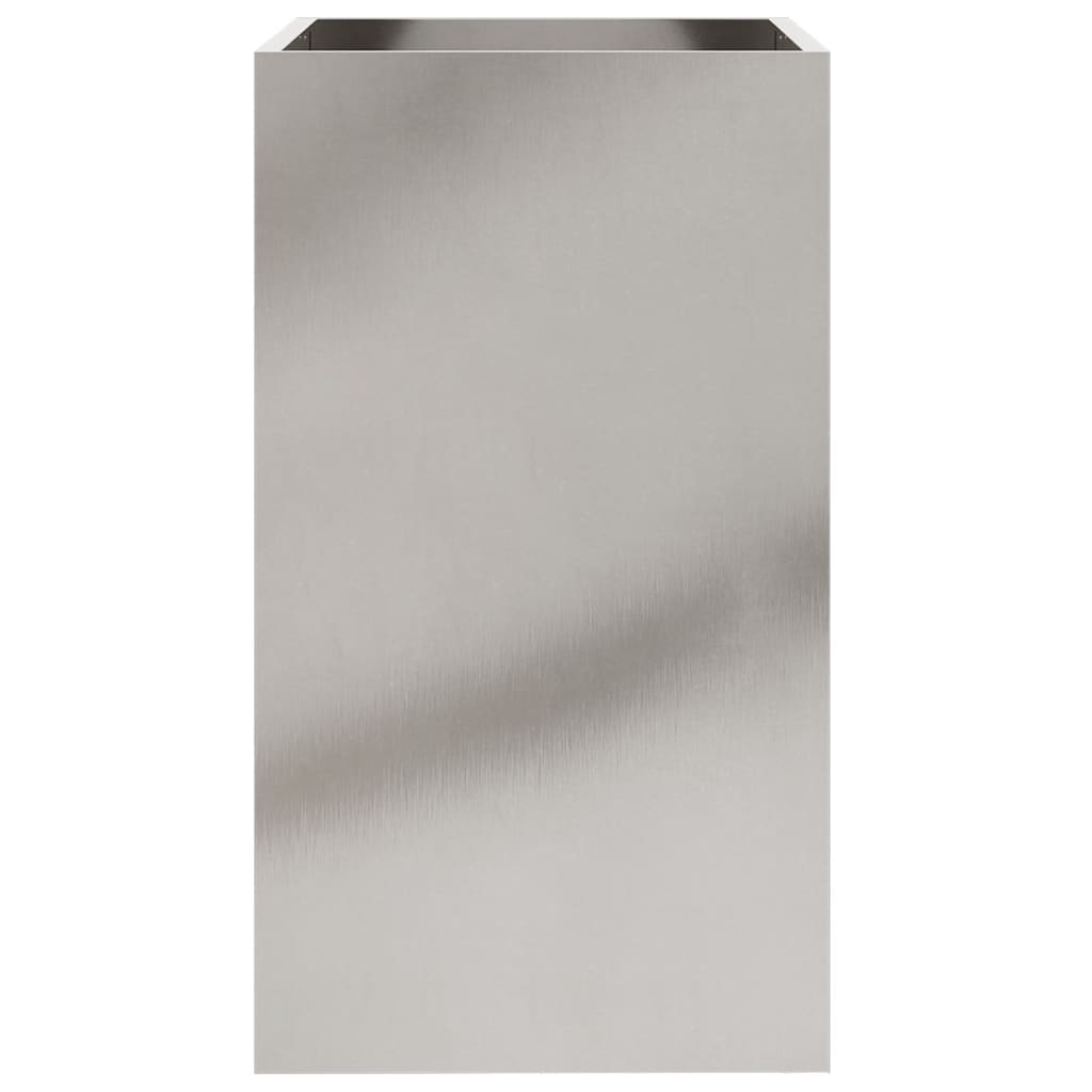 Vaso/floreira 42x38x75 cm aço inoxidável prateado