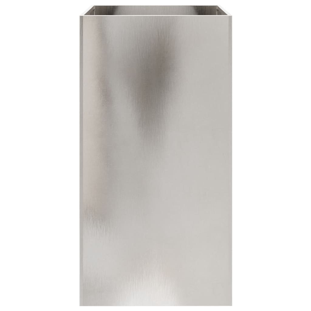 Vaso/floreira 42x38x75 cm aço inoxidável prateado