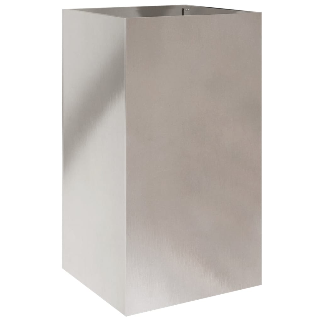 Vaso/floreira 42x38x75 cm aço inoxidável prateado