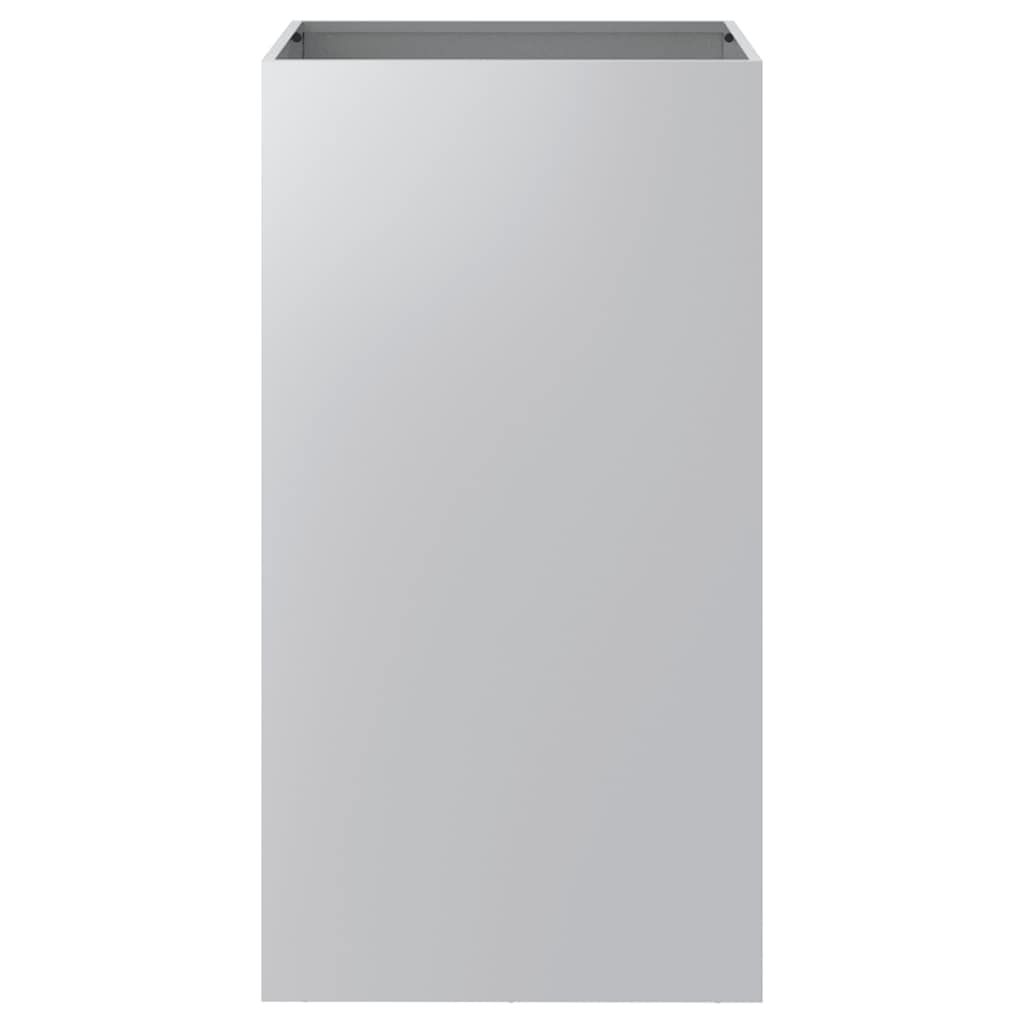 Vaso/floreira 42x38x75 cm aço galvanizado prateado