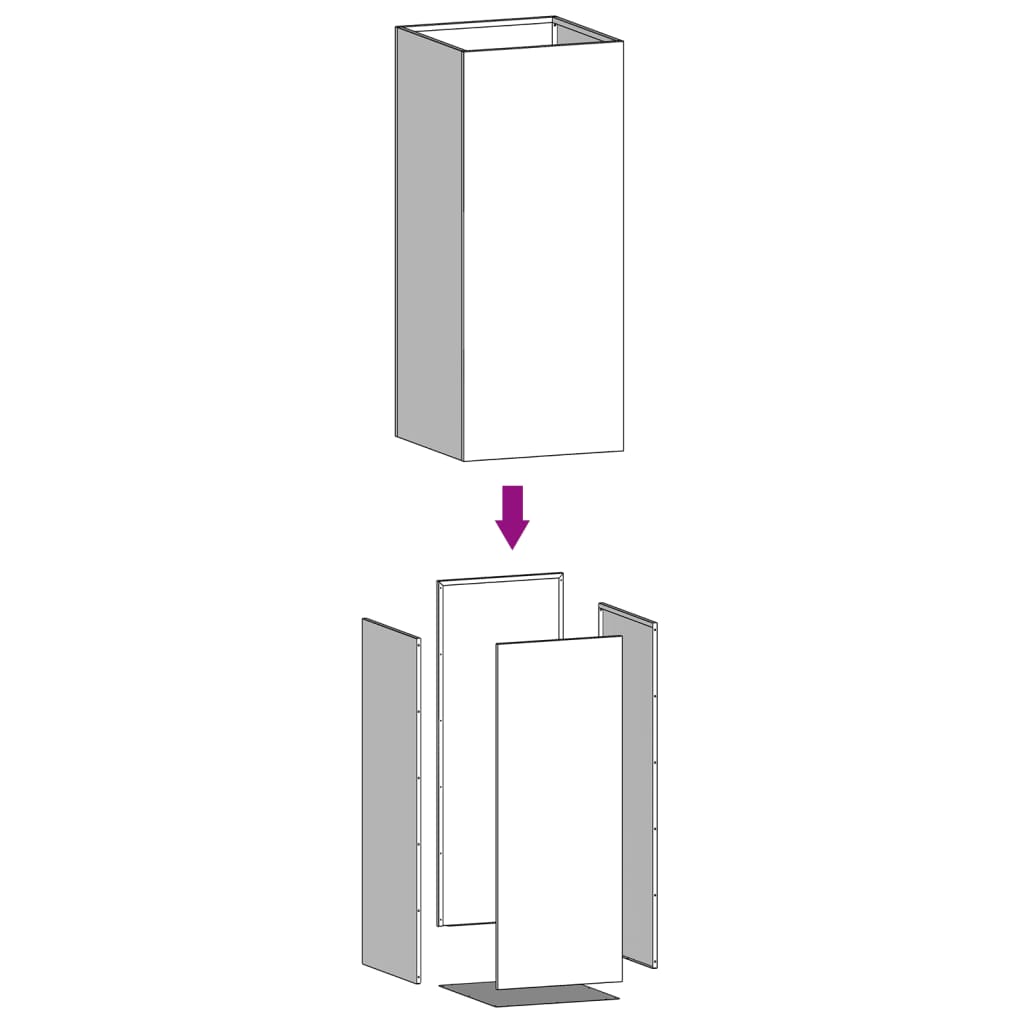 Vaso/floreira 52x48x75 cm aço branco