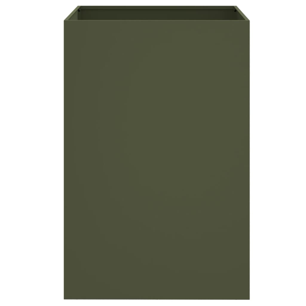 Vaso/floreira 52x48x75 cm aço verde azeitona