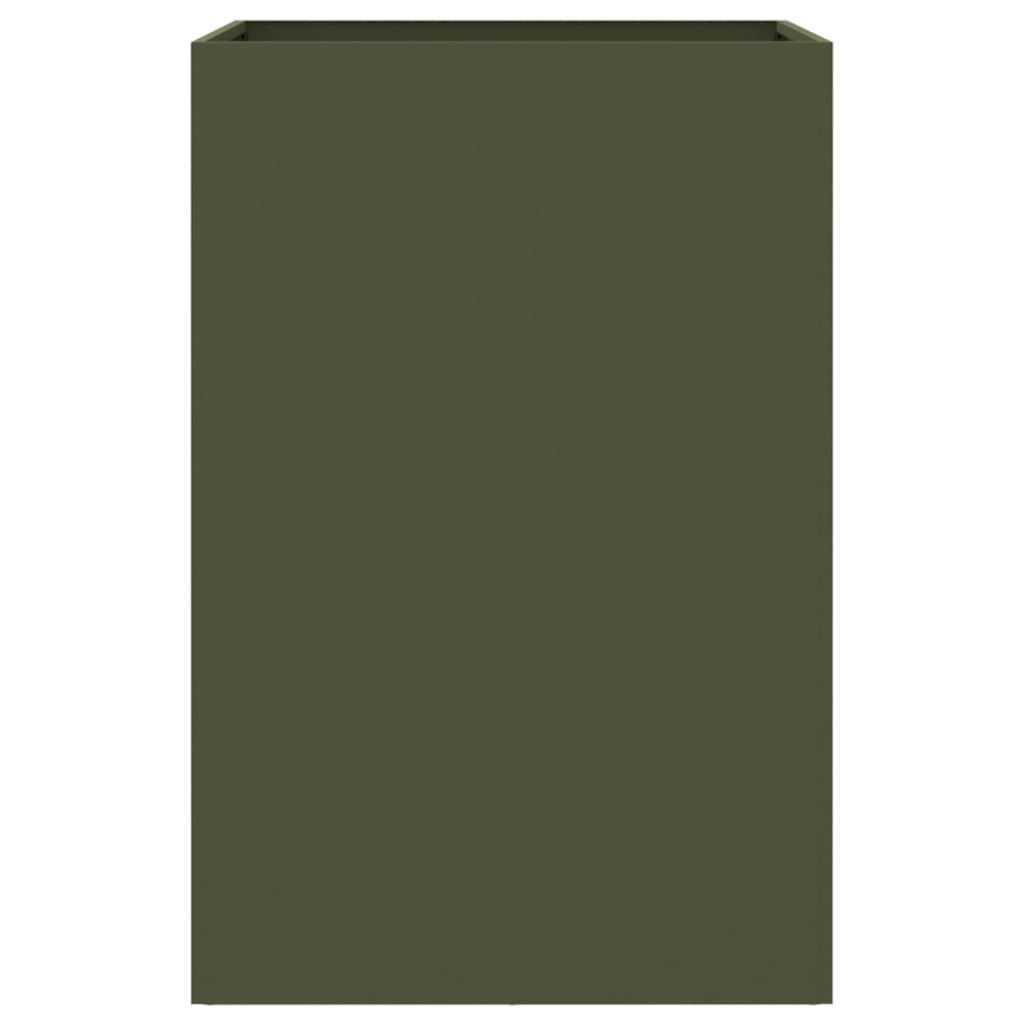 Vaso/floreira 52x48x75 cm aço verde azeitona