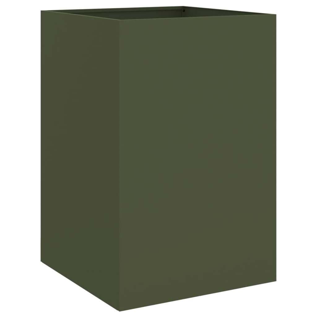 Vaso/floreira 52x48x75 cm aço verde azeitona